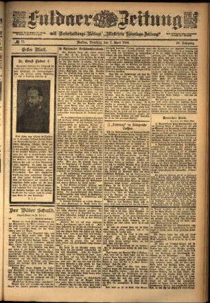 Erste Ausgabe vom Dienstag, den 01. April 1902.