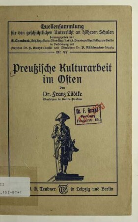 H. 97: Preußische Kulturarbeit im Osten