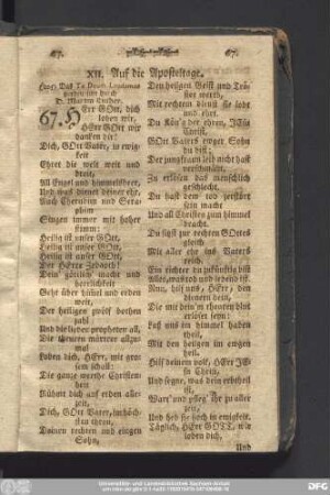 XII. Auf die Aposteltage.