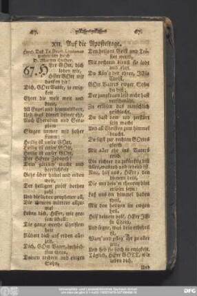 XII. Auf die Aposteltage.