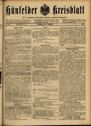 Ausgabe vom Samstag, den 05. September 1914.