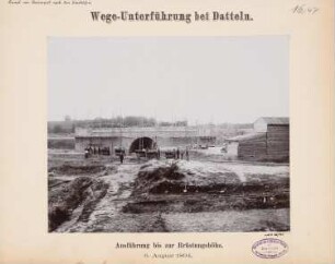 Dortmund-Ems-Kanal. Wege-Unterführung, Datteln: Ausführung bis zur Brüstungshöhe