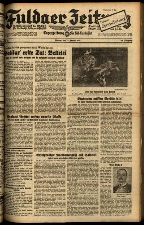 Ausgabe vom Montag, den 27. Januar 1941.
