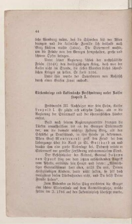 Türkenkriege und Tattenbachs Verschwörung unter Kaiser Leopold I.