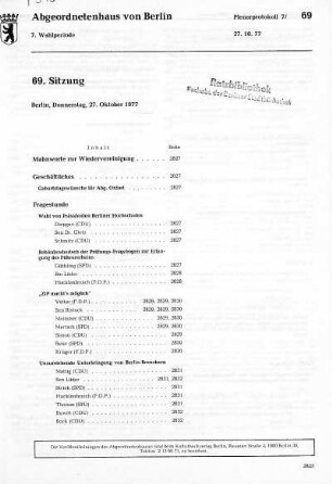 Nr. 69, 27. Oktober 1977
