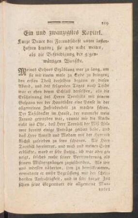Ein und zwanzigstes Kapitel. - Fünf und zwanzigstes Kapitel.