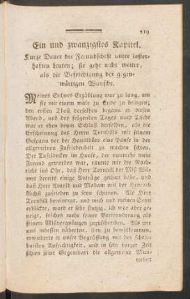 Ein und zwanzigstes Kapitel. - Fünf und zwanzigstes Kapitel.