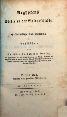 Aegyptens Stelle in der Weltgeschichte : geschichtliche Untersuchung in fünf Büchern, 3