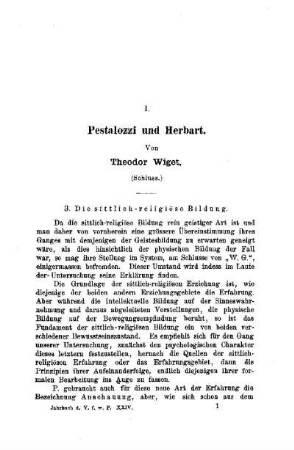 Pestalozzi und Herbart : (Schluss)