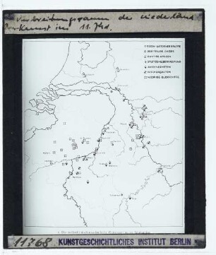 Karte (historisch-thematisch) : Architektur in den Niederlanden im 11. Jh.