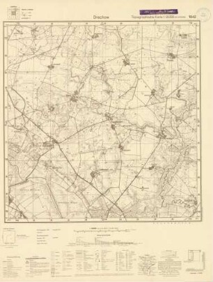 1842 Drechow, Topographische Karte 1:25000 (4cm - Karte)