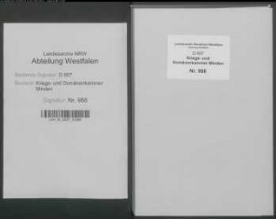 Amt Sparrenberg - Vogtei Schildesche: Kontributionsregister