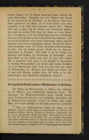 45-46, Kriegshilfsdienst unsrer Missionare in Tabora