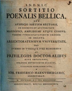 Sortitio Poenalis Bellica