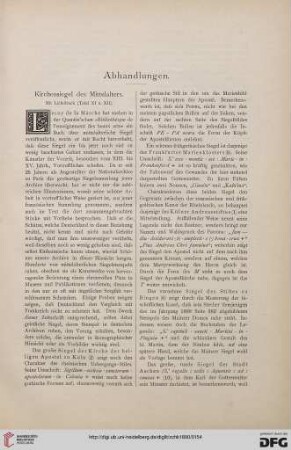 Kirchensiegel des Mittelalters (mit Tafel XII)