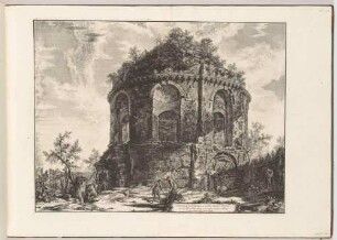 Veduta del Tempio, detto della Tosse su la Via Tiburtina, un miglio vicino a Tivoli (Ansicht des sog. Tempio della Tosse an der Via Tiburtina bei Tivoli), aus der Folge "Vedute di Roma"
