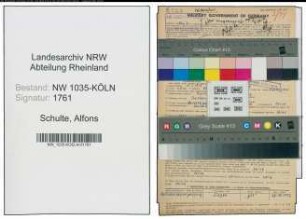Entnazifizierung Alfons Schulte , geb. 11.01.1918 (Steiger)