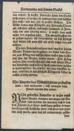 Wie Ampedo das Wünschhütlein zu stucken hiebe/ und verbrennet/ daß niemand keine Frewde darmit solte haben.