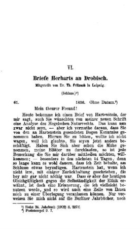 Briefe Herbarts an Drobisch : (Schluss)