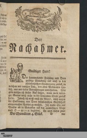 4. Stück: Der Nachahmer