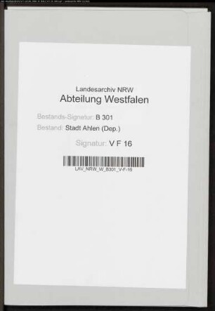 Werneking c(ontr)a ahlen.