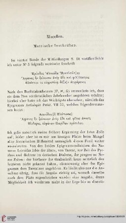 5: Metrische Inschriften