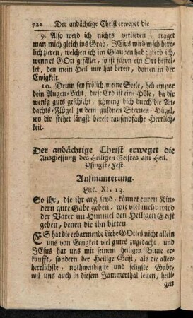 Der andächtige Christ erweget die Ausgiessung des heiligen Geistes am heil. Pfingst-Fest.
