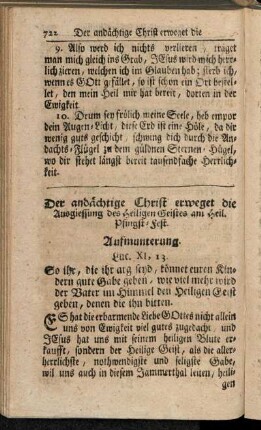 Der andächtige Christ erweget die Ausgiessung des heiligen Geistes am heil. Pfingst-Fest.
