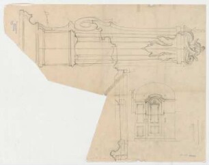 Thiersch, Friedrich von; München; Justizpalast - Schrank (Perspektivischer Schnitt, Schnitt, Ansicht)
