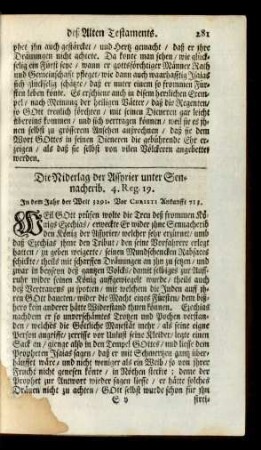 Die Niderlag der Assyrier unter Sennacherib. 4. Reg. 19.