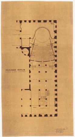 Zeughaus, Berlin Wiederaufbau: Grundriss Obergeschoss 1:200, Ausschnitt