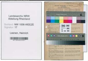 Entnazifizierung Heinrich Leenen , geb. 01.08.1873 (Rendant)