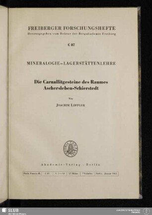 Die Carnallitgesteine des Raumes Aschersleben-Schierstedt