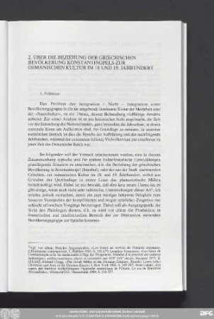 2. Über Die Beziehung Der Griechischen Bevölkerung Konstantinopels Zur Osmanischen Kultur Im 18 Und 19. Jahrhundert