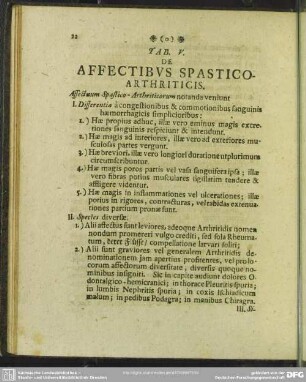 Tab. V. De Affectibus Spastico-Arthriticis