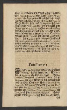Den 8ten Juny 173