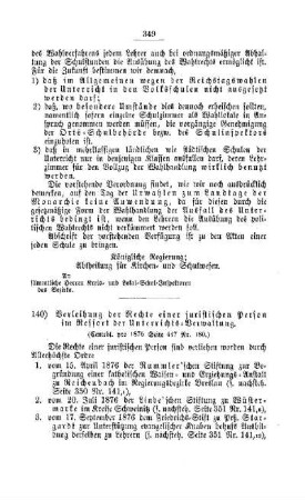 Verleihung der Rechte einer juristischen Person im Ressort der Unterrichts-Verwaltung : [V. Volksschulwesen]