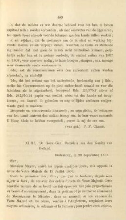 XLIII. De Gouv.-Gen. Daendels aan den Koning van Holland ... 28 Septembre 1810