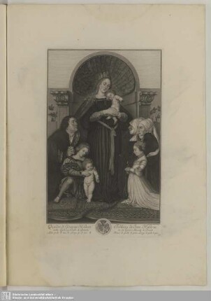 Die Madonna des Basler Bürgermeisters Jakob Meyer zum Hasen (Kopie nach Hans Holbein d. J.)