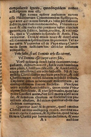 Pia Qvaedam Vetvstissimaq[ue] poemata : partim Antichristum, eiusq[ue] Spirituales filiolos insectantia, partim etiam Christum, eiusq[ue] beneficium mira spiritus alacritate celebrantia
