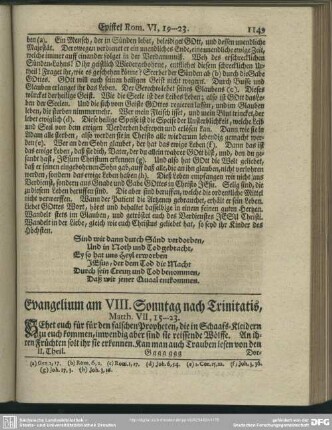 Evangelium am VIII. Sonntag nach Trinitatis, Matth. VII, 15-23