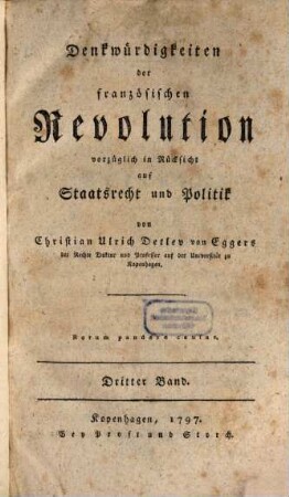 Denkwürdigkeiten der französischen Revolution in vorzüglicher Rücksicht auf Staatsrecht und Politik. 3