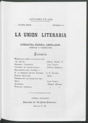 Entrega 4, Octubre de 1909