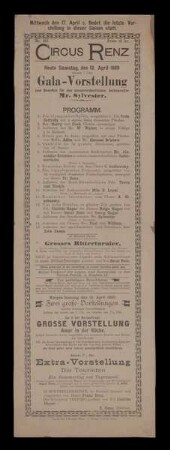 Circus Renz, Wien, 1889
