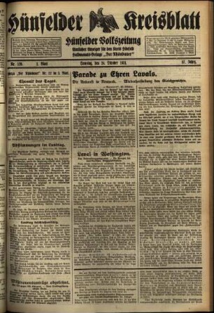 Erste Ausgabe vom Samstag, den 24. Oktober 1931.