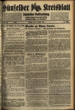 Erste Ausgabe vom Samstag, den 24. Oktober 1931.