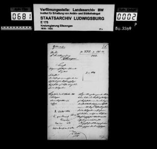 Schuldenwesen der Kirchengemeinde Kocherstetten
