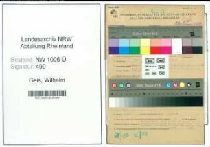 Entnazifizierung Wilhelm Geis , geb. 30.01.1913 (Kaufm.Angestellter)