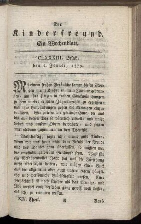 CLXXXIII. Stück, den 2. Jenner, 1779