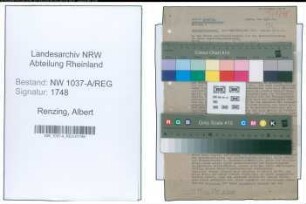 Entnazifizierung Albert Renzing , geb. 00.00.0000 ()